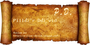 Pillár Dávid névjegykártya